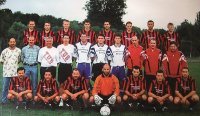 Bezirksligameister 1997/98 mit Vorstand Helmut Mornhinweg und Trainer Georg Krammerbauer